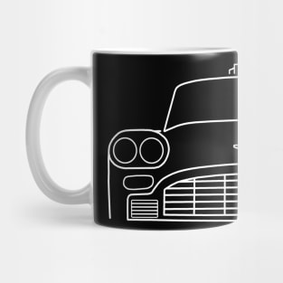 Classic old New York taxi cab white outline graphic Mug